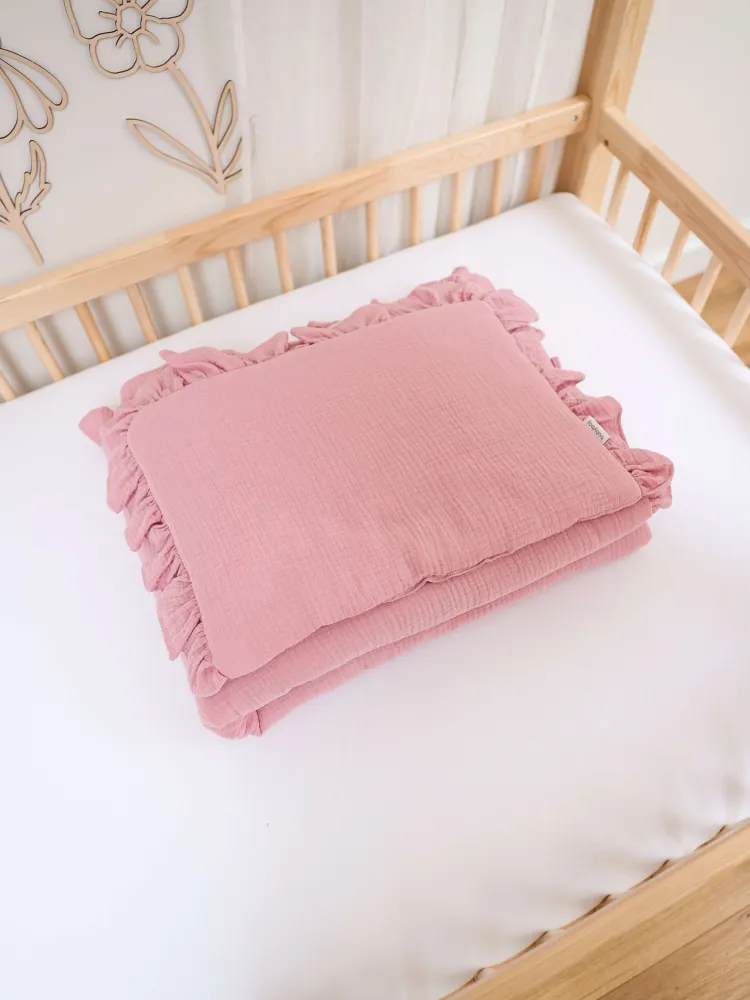 Pościel z wypełnieniem 100x135cm Muślin pudrowy róż