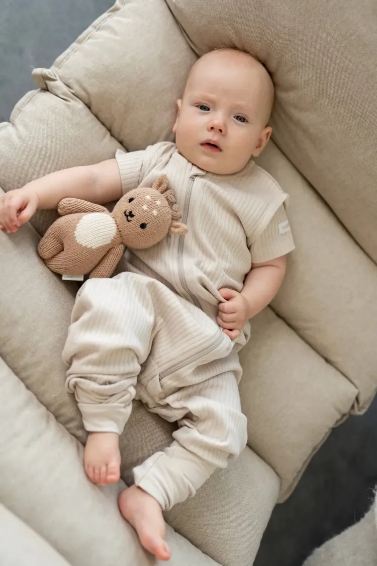 Śpiworek z nogawkami 0,5 tog Prążek jasny beż