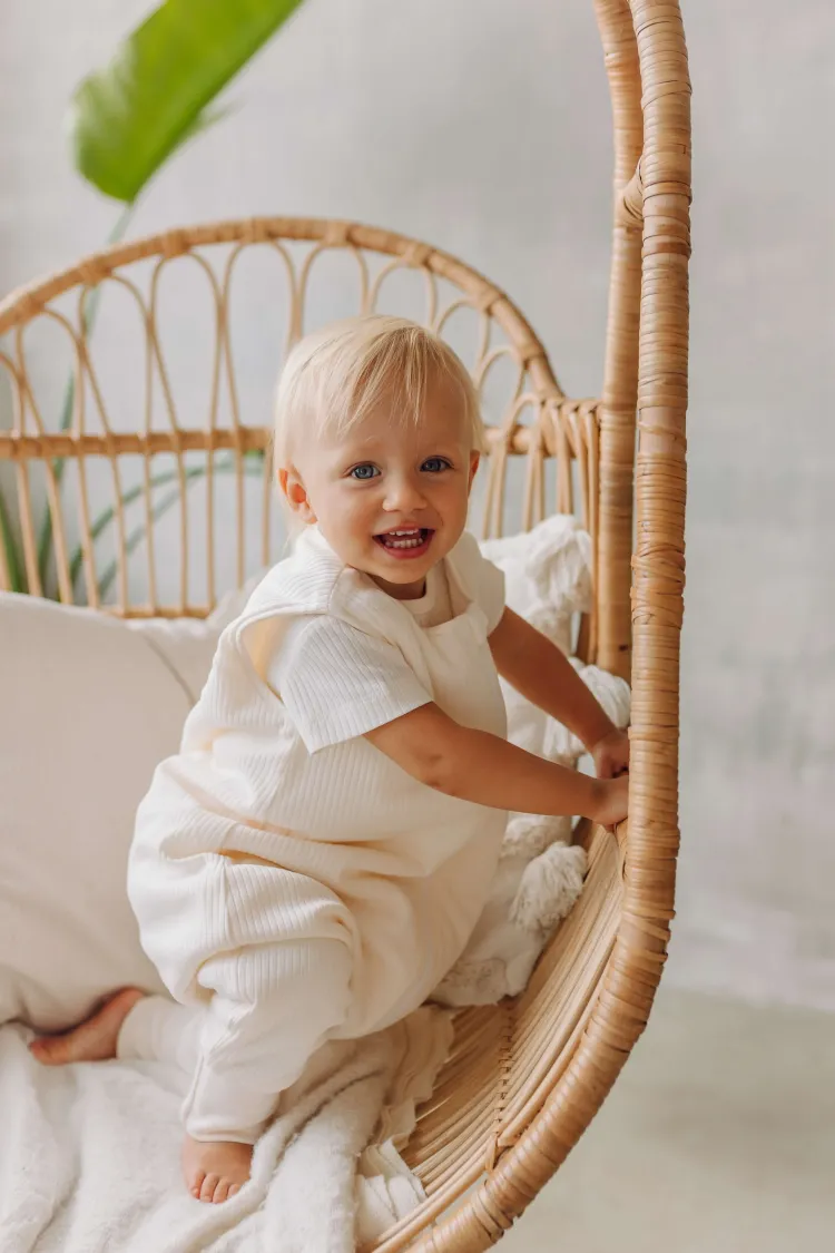 Śpiworek z nogawkami 1,5 tog Prążek ecru