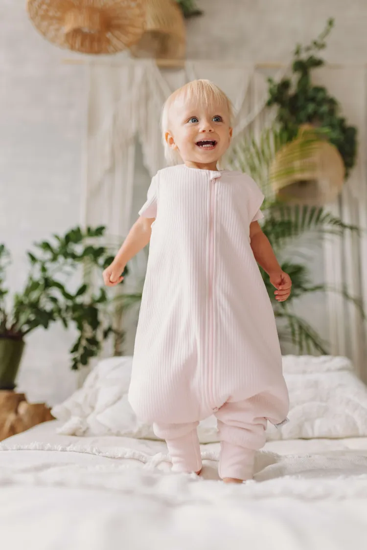 Śpiworek z nogawkami 1,5 tog Prążek różowy