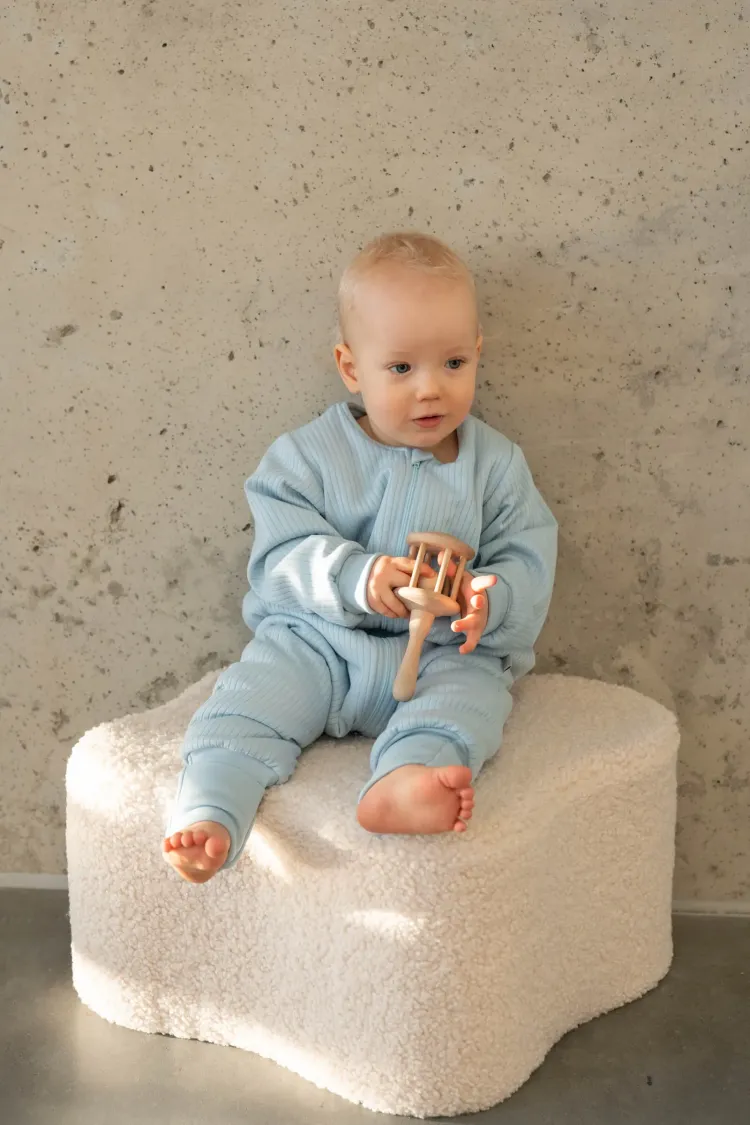 Śpiworek z nogawkami 1,5 tog Prążek lazurowy z długim rękawem