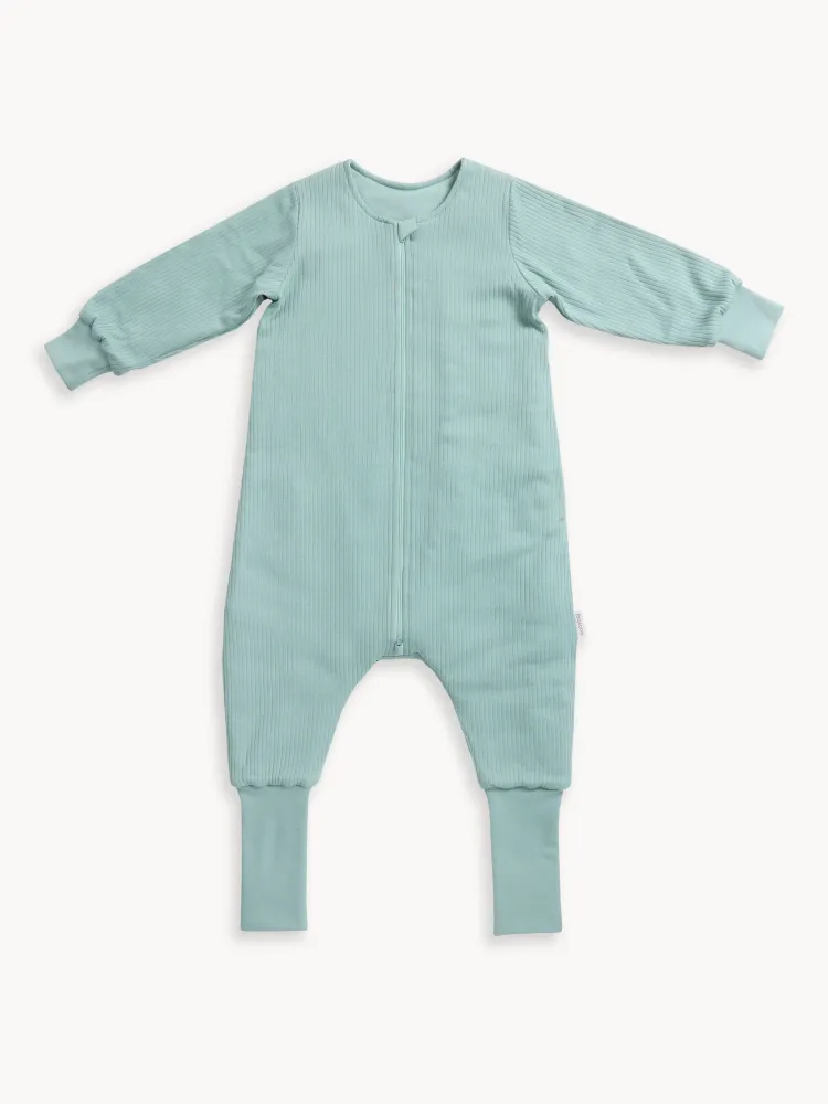 Śpiworek z nogawkami 1,5 tog Prążek miętowy z długim rękawem