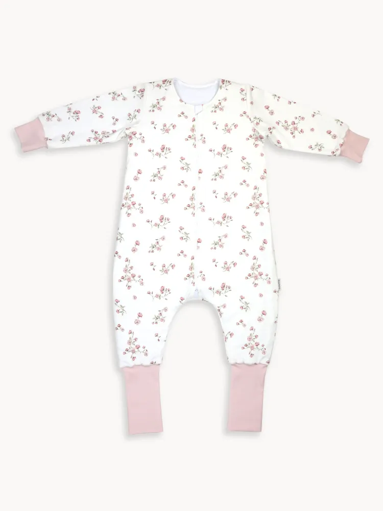 Śpiworek z nogawkami 1,5 tog Różyczki z długim rękawem